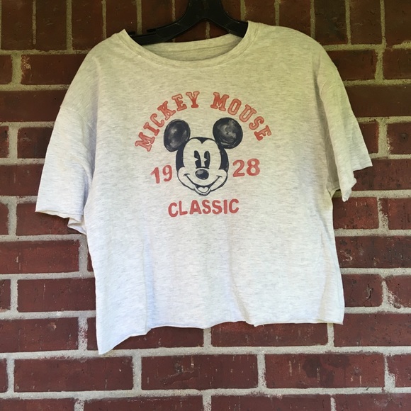 Disney Tops - Disney Mickey Mouse 1928 Classic L crop top shirt